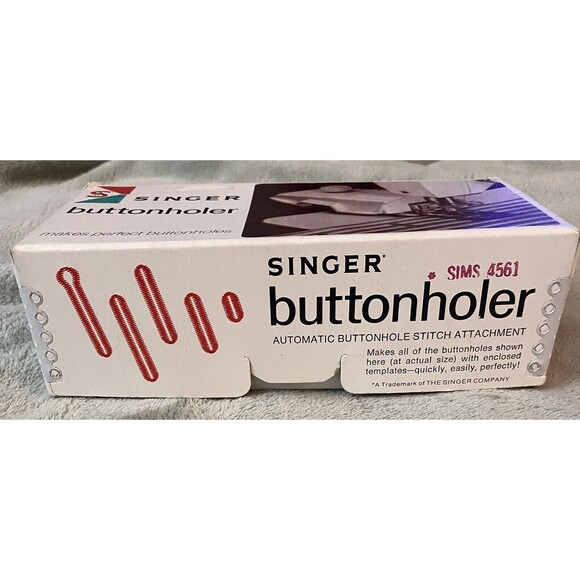 Vtg SINGER Buttonholer Automatic Buttonhole Stitch Attachment 4561 w/ Box & Book - Picture 5 of 12